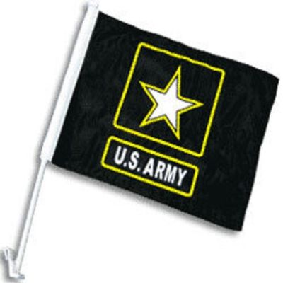 12x18 US Army Star Black Double Sided Car Vehicle 12"x18" Flag