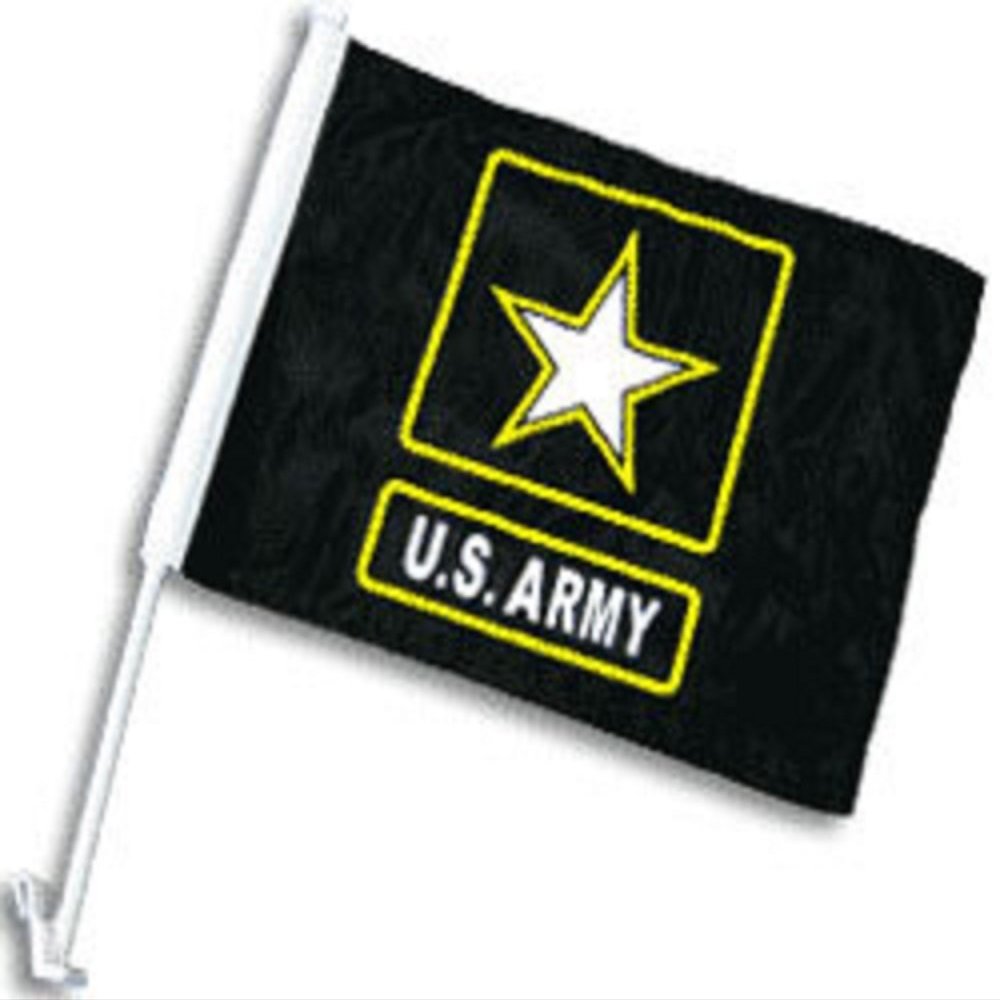 12x18 US Army Star Black Double Sided Car Vehicle 12"x18" Flag