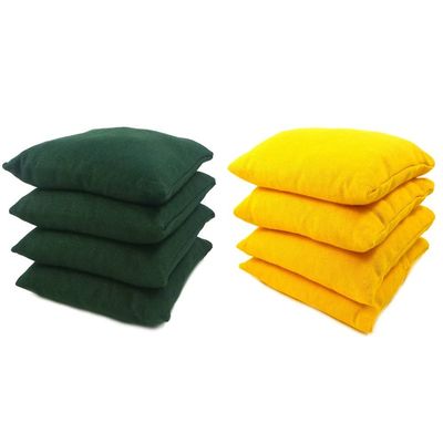 Get Outside Games 8 Classic Series Cornhole Bags All Weather/Weather Resistant (Dark Green & Yellow)