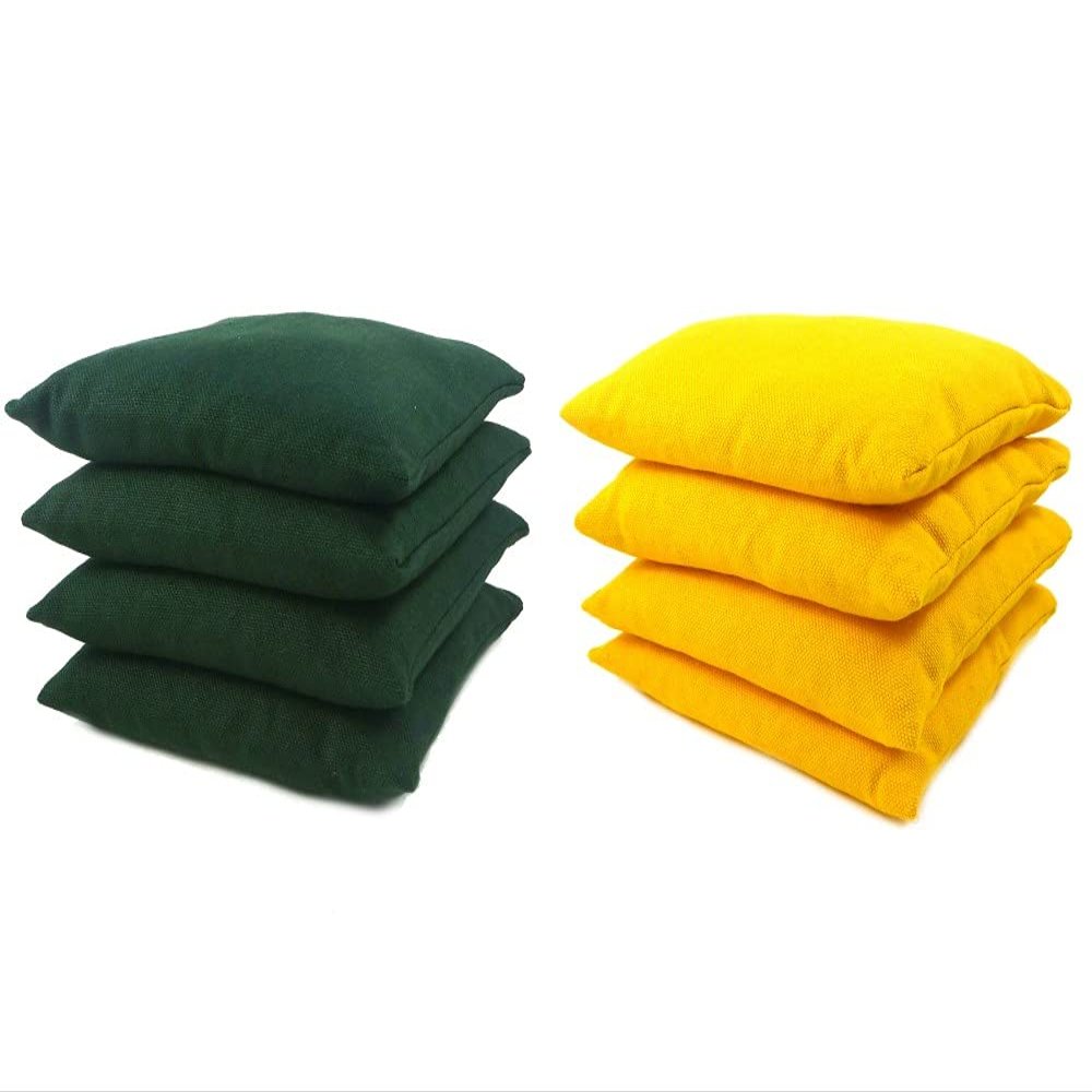 Get Outside Games 8 Classic Series Cornhole Bags  All Weather/Weather Resistant (Dark Green & Yellow)