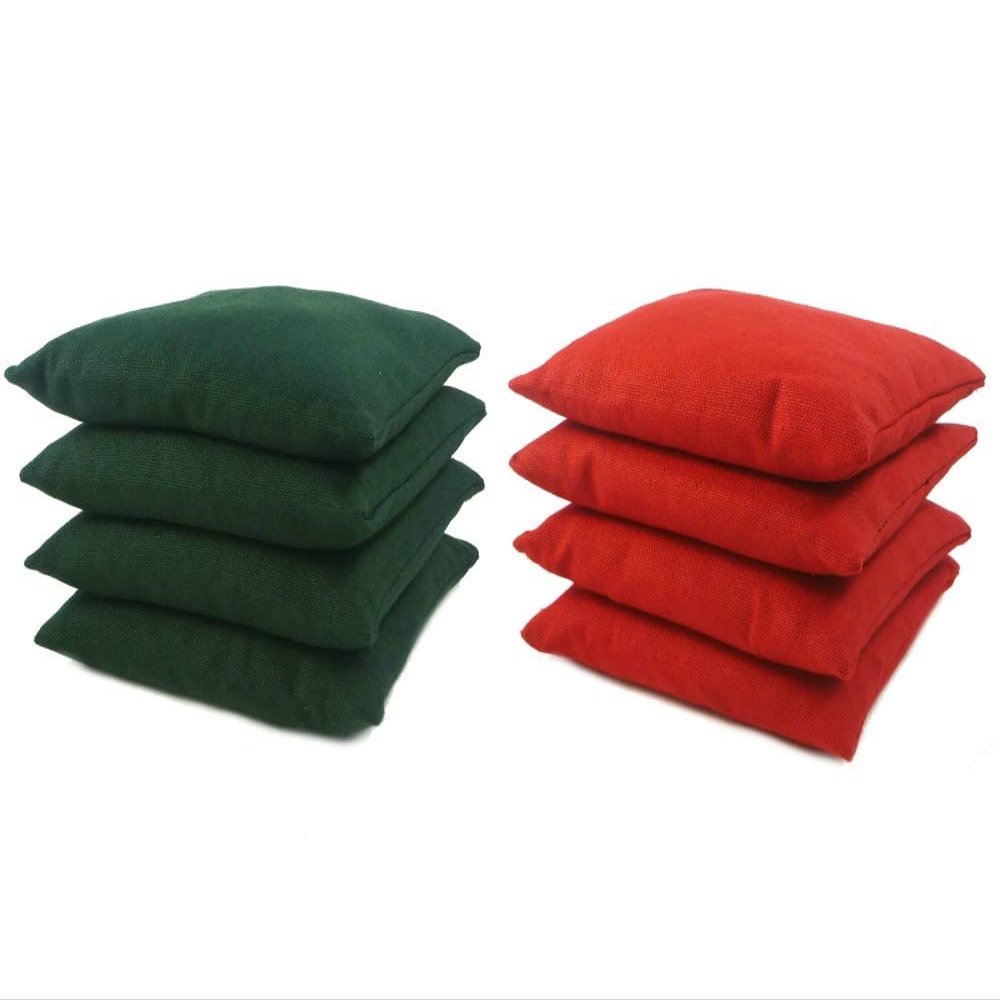 Get Outside Games 8 Classic Series Cornhole Bags  All Weather/Weather Resistant (Dark Green & Red)