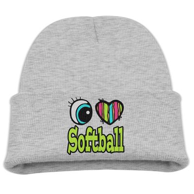 SHEAKA Love Softball Baby's Knitted Street DanceHats Ash For Autumn And Winter