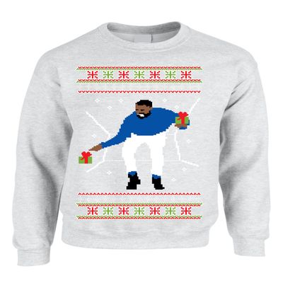 ALLNTRENDS Adult Crewneck 1-800 Hotline Bling Ugly Christmas Sweater (3XL, Ash)