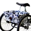 Cruiser Candy Large Bike Basket Liner, Adult Trike Bicycle Basket Liner, Rear Extra Large Trike Only Basket Liner (Black Hibiscus, Extra Large 23x17x11) view 3