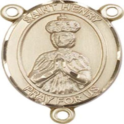14K Gold Filled Saint Henry II Rosary Centerpiece Medal, 3/4 Inch