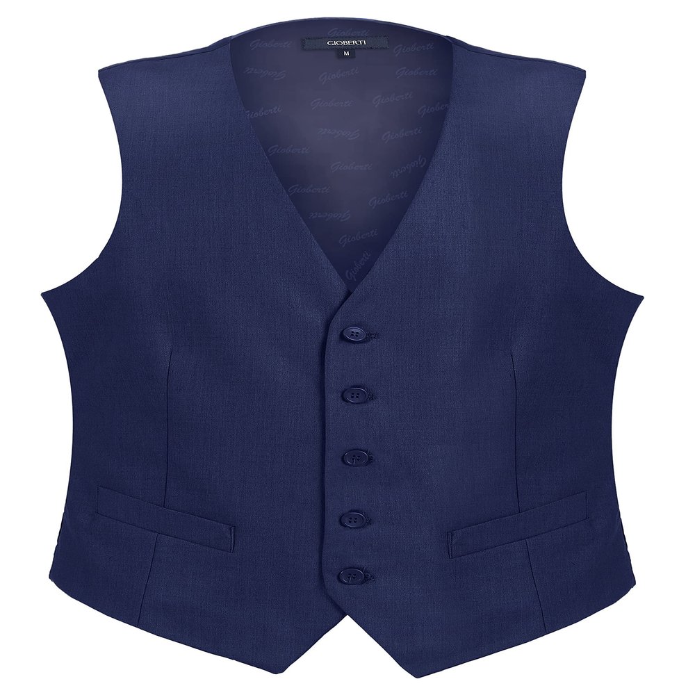 Gioberti Men's Formal Suit Vest Fit for Business or Casual Dress, Royal Blue, X-Large