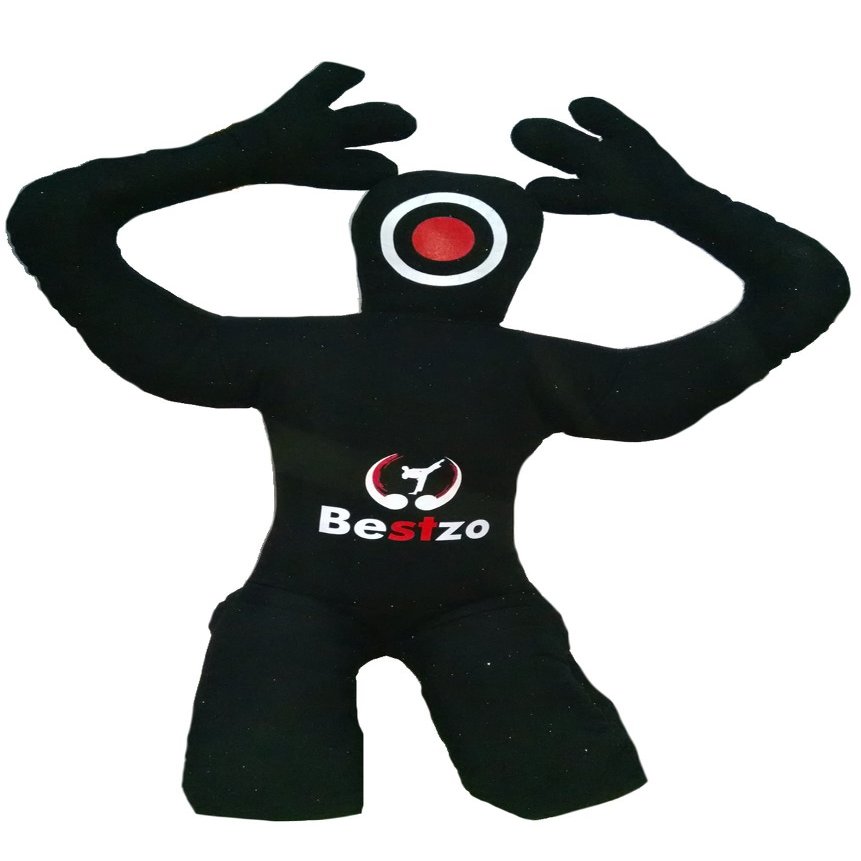 Bestzo MMA Jiu Jitsu Judo Punching Bag Grappling Dummy Black Sitting Position with Hands Behind Synthetic Leather- 59 inches-Unfilled