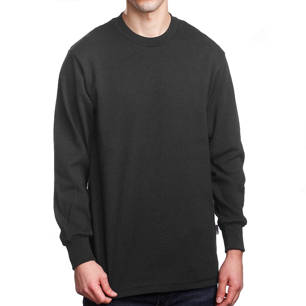 PRO 5 Mens Casual Long Sleeve Thermal, 5XL, Charcoal Grey