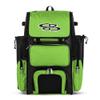Boombah Superpack Bat Pack -Backpack Version (no wheels) - Holds up to 4 Bats - Black/Lime Green - For Baseball or Softball view 1