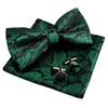 Alizeal Mens Paisley Bow Tie, Pocket Square, Cufflinks Set (Dark Green) view 1