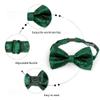 Alizeal Mens Paisley Bow Tie, Pocket Square, Cufflinks Set (Dark Green) view 3