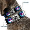Dog Collar Seatbelt Buckle Dopey Eyes Black Baby Blue Purple 15 to 26 Inches 1.0 Inch Wide view 2