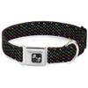 Dog Collar Seatbelt Buckle Dog Bone Black Multi Color 13 to 18 Inches 1.5 Inch Wide view 1