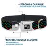 Dog Collar Seatbelt Buckle Dog Bone Black Multi Color 13 to 18 Inches 1.5 Inch Wide view 4