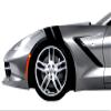 4 Inch Fender Bars Vinyl Racing Stripes Decals, Fits Chevy Corvette C7 Stingray, Both Sides, Blue view 1