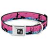 Dog Collar Seatbelt Buckle Sup Dog Pink Blues Black 18 to 32 Inches 1.5 Inch Wide view 1