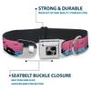 Dog Collar Seatbelt Buckle Sup Dog Pink Blues Black 18 to 32 Inches 1.5 Inch Wide view 4