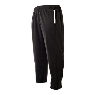 A4 Sportswear Black Adult Medium Athletic Warm Up Wicking Pants Elastic Waist Band with Draw Cord