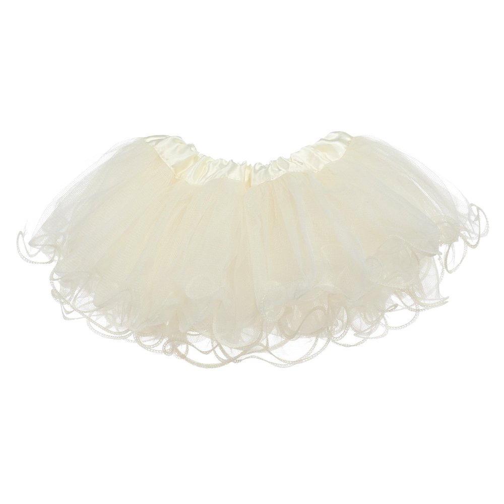 My Lello Ivory Baby Tutu Ruffle Scallop Edge Skirt 5-Layer (Newborn - 3mo.)