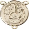 14K Gold Filled Saint Edwin Rosary Centerpiece Medal, 3/4 Inch view 1