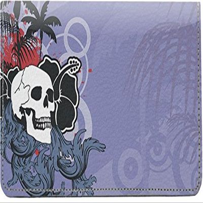 123 Cheap Checks Hawaiian Skull Designer Checkbook Cover, with Credit Card Slots and Pen Loop