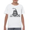 Don't Tread On Me Youth T-Shirt Kid's Patriotic Tee Gadsden Flag Rattle Snake White Small view 2