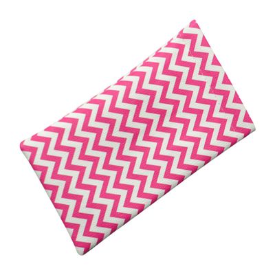 LBI Soft Squeeze Top Slip In Eyeglasses Case And Holder, Chevron Design, Magenta/White