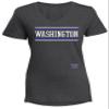 NCAA Washington Huskies Diva Women's Perfect Short Sleeve V-Neck Tee, Charcoal Heathered, X-Large view 1