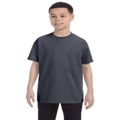 Gildan Big Boys Heavy Taped Neck Comfort Jersey T-Shirt, Dark Heather, M