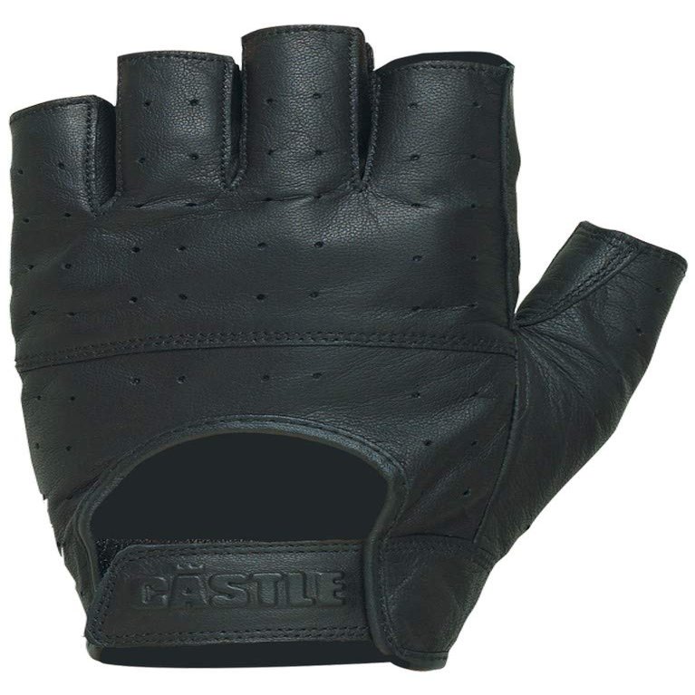 Castle Gel Fingerless Leather Gloves Black 2XL