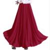 Afibi Womens Chiffon Retro Long Maxi Skirt Beach Ankle Length Skirt (XX-Large, Wine Red) view 1