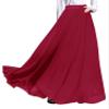 Afibi Womens Chiffon Retro Long Maxi Skirt Beach Ankle Length Skirt (XX-Large, Wine Red) view 4