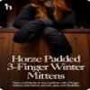 HORZE Adult Padded Warm Winter 3-Finger Horseback Riding Equestrian Mittens for Extra Rein Grip - Black - 10 view 4