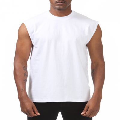 Pro Club Men's Heavyweight Sleeveless Muscle T-Shirt, Snow White, Medium