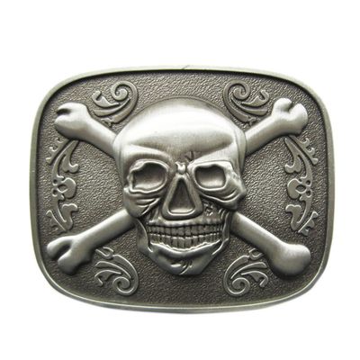 Antique Silver Tattoo Pirate Skull Bottle Opener Belt Buckle also Stock in US