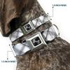 Dog Collar Seatbelt Buckle Plaid X White Gray 15 to 26 Inches 1.0 Inch Wide view 2