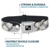 Dog Collar Seatbelt Buckle Plaid X White Gray 15 to 26 Inches 1.0 Inch Wide view 4