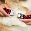 Dog Collar Bone - Checker Black HT Red - Large 15-26" view 2