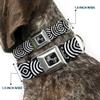 Dog Collar Seatbelt Buckle Square Target White Black 15 to 26 Inches 1.0 Inch Wide view 2