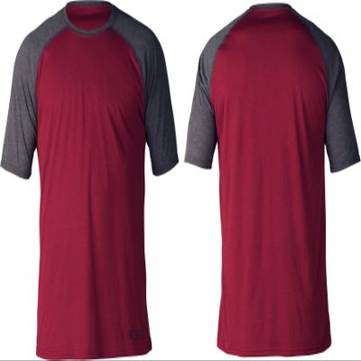 XCEL Mens Threadx Short Sleeve Rashguard (Maroon/Charcoal, Small)