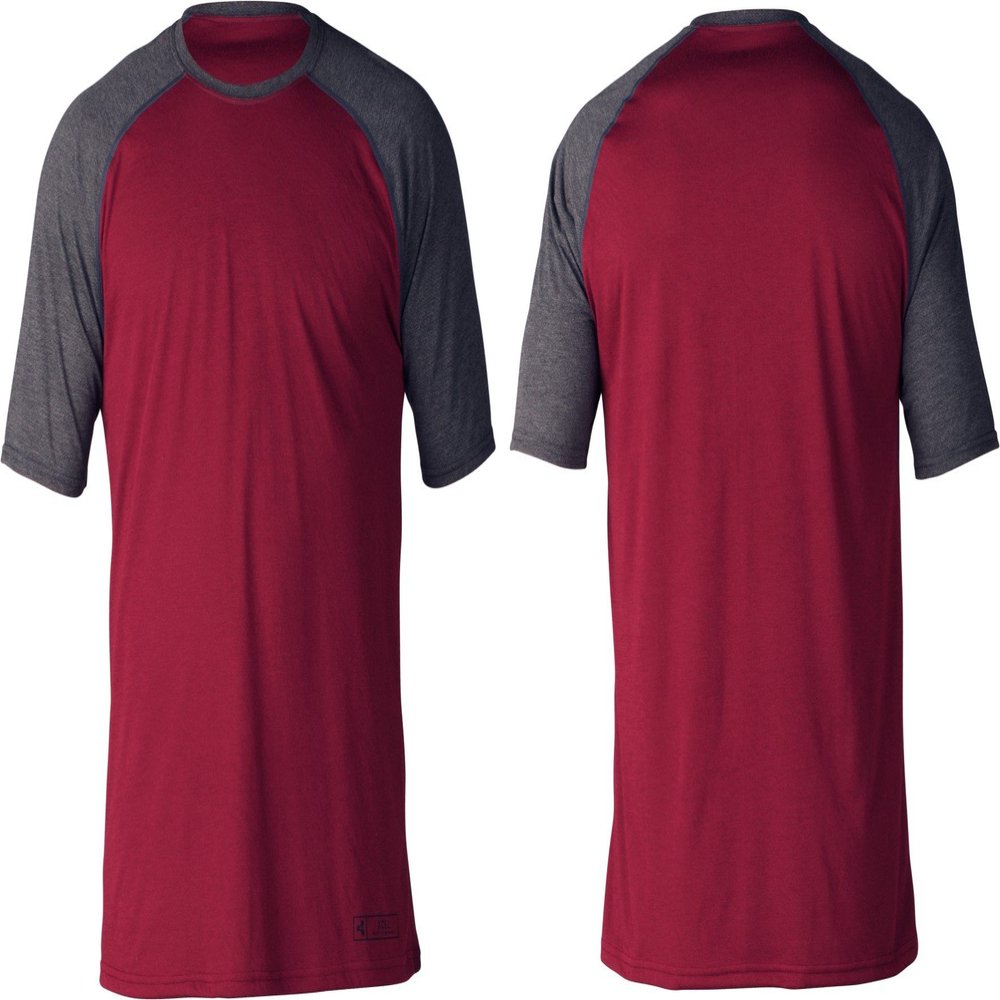 XCEL Mens Threadx Short Sleeve Rashguard (Maroon/Charcoal, Small)