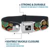 Dog Collar Seatbelt Buckle Boho Mandala Black Yellow Turquoise Orange 18 to 32 Inches 1.5 Inch Wide view 4