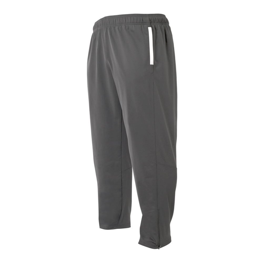 A4 Sportswear Graphite Adult Medium Athletic Warm Up Wicking Pants Elastic Waist Band with Draw Cord