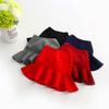 Littleladybug Girls' Knitting Skirt with Flounces(Gray,5-6 Years) view 4