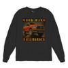 Tee Hunt Work Hard Haul Harder Men's Graphic Long Sleeve T-Shirt - American Pickup Truck Offroad 4x4 USA Design Medium Black view 1