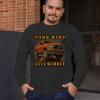 Tee Hunt Work Hard Haul Harder Men's Graphic Long Sleeve T-Shirt - American Pickup Truck Offroad 4x4 USA Design Medium Black view 3