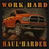 Tee Hunt Work Hard Haul Harder Men's Graphic Long Sleeve T-Shirt - American Pickup Truck Offroad 4x4 USA Design Medium Black view 4