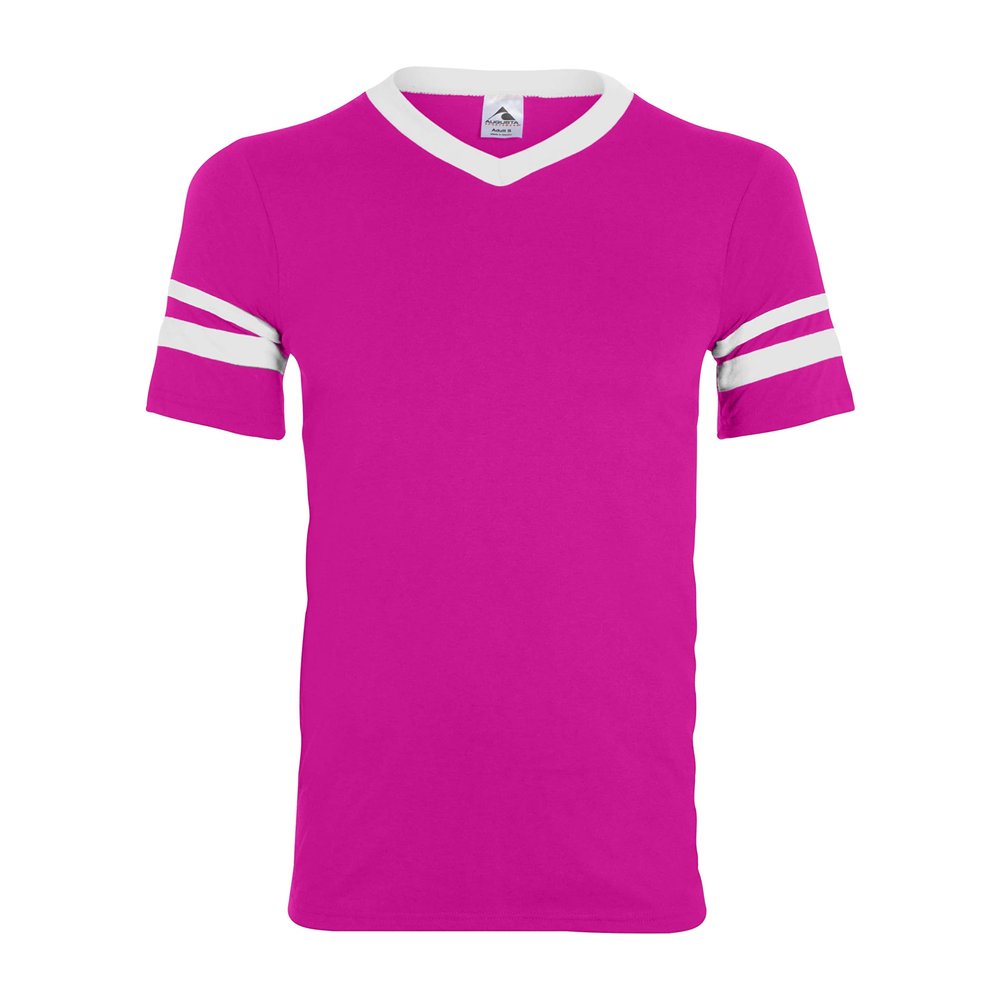 Augusta Sportswear Men's Sleeve Stripe Jersey, Power Pink/White, XX-Large
