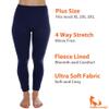 Women Winter Fleece Full Legth Basic Legging Pants Plus Size X-Large - 3XL (Navy) view 3