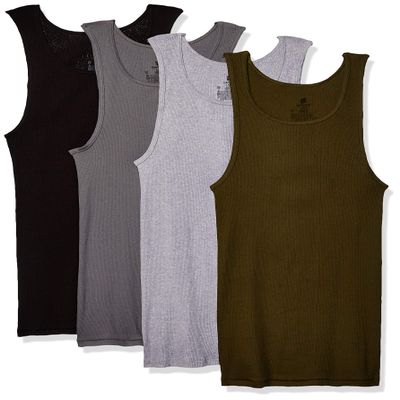 Hanes Men's FreshIQ ComfortSoft Dyed Tagless Tanks 4-Pack Underwear, Assorted, Small